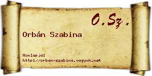 Orbán Szabina névjegykártya